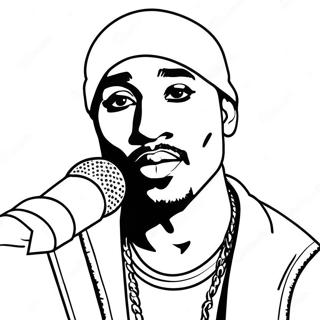 Tupac Z Mikrofonem Kolorowanka 42912-35737