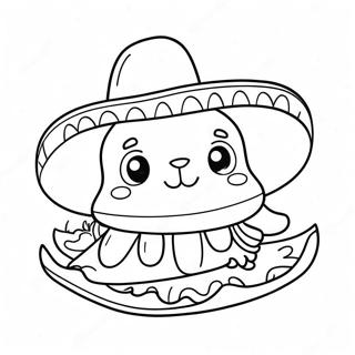 Kolorowanka Zabawnego Taco Cat W Sombrero 43042-35838