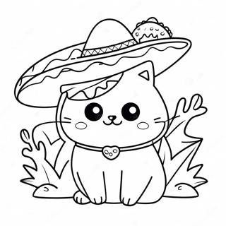 Kolorowanka Zabawnego Taco Cat W Sombrero 43042-35839