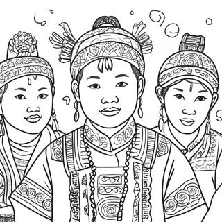 Kolorowanka Z Obchodami Festiwalu Hmong 44403-36921