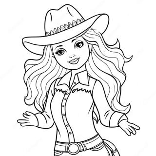 Cowgirl Barbie Kolorowanki