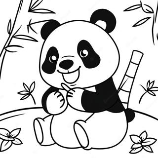 Urocza Kawaii Panda Jedzaca Bambus Kolorowanka 47474-39507