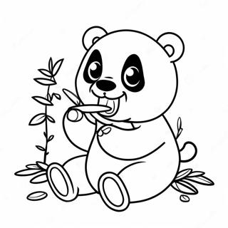 Urocza Kawaii Panda Jedzaca Bambus Kolorowanka 47474-39508