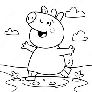 Kolorowanka Z Peppa Pig W Blotnistych Kaluzach 47984-39888