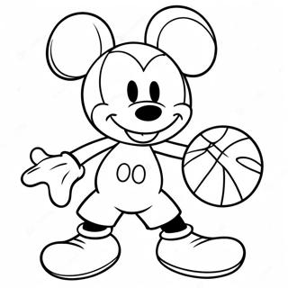 Kolorowanka Mickey Mouse Grajacego W Koszykowke 49354-40976