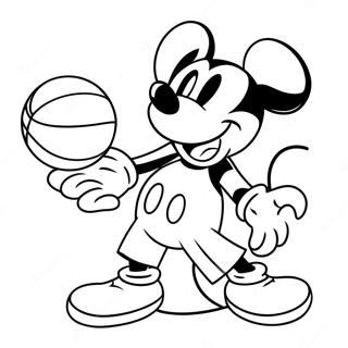 Kolorowanka Mickey Mouse Grajacego W Koszykowke 49354-41177