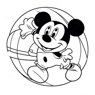 Kolorowanka Mickey Mouse Grajacego W Koszykowke 49354-41178