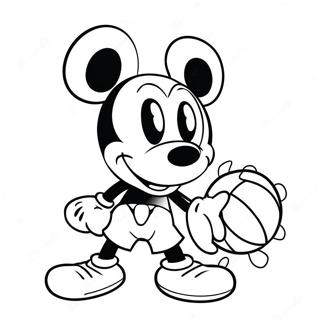 Kolorowanka Mickey Mouse Grajacego W Koszykowke 49354-41179