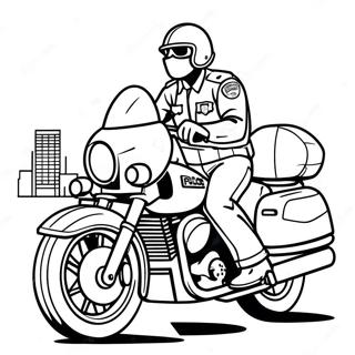 Kolorowanka Z Cool Motocyklem Policyjnym W Akcji 50085-41765