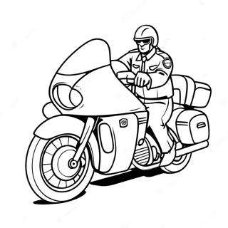 Kolorowanka Z Cool Motocyklem Policyjnym W Akcji 50085-41766