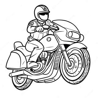 Kolorowanka Z Cool Motocyklem Policyjnym W Akcji 50085-41767