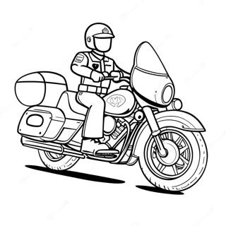 Kolorowanka Z Cool Motocyklem Policyjnym W Akcji 50085-41768