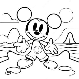 Kolorowanka Mickey Mouse Na Plazowej Zabawie 51345-42765