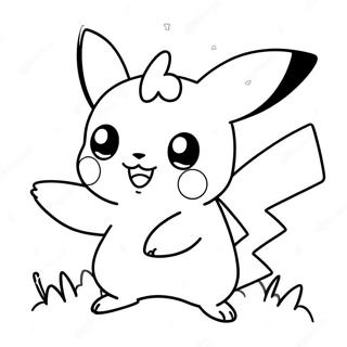 Kolorowanka Uroczej Pikachu Bawiacej Sie 53147-44182