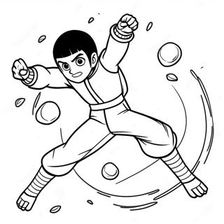 Kolorowanka Z Rock Lee W Dynamicznej Pozie 53779-44825