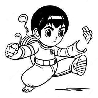 Kolorowanka Z Rock Lee W Dynamicznej Pozie 53779-44827