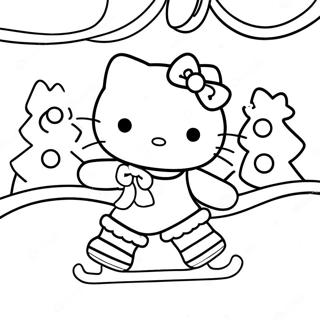 Kolorowanka Z Hello Kitty Na Lyzwach W Swieta 54290-45206