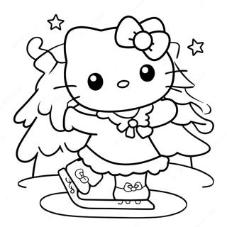 Kolorowanka Z Hello Kitty Na Lyzwach W Swieta 54290-45207