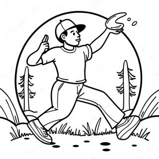 Kolorowanka Gracza Disc Golf Rzucajacego Dyskiem 61817-51239