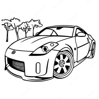 Kolorowanka Z Samochodem Sportowym Nissan 350z 61946-51342