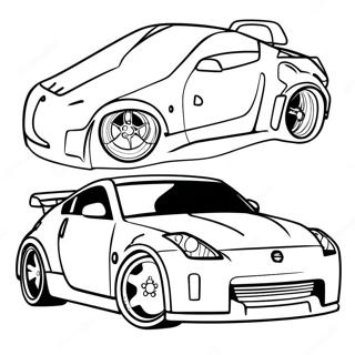 Kolorowanka Z Samochodem Sportowym Nissan 350z 61946-51343