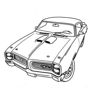 Kolorowanka Samochodu Muscle Pontiac Gto 63050-52186