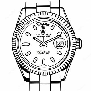 Kolorowanka Z Klasycznym Zegarkiem Rolex 63700-52703