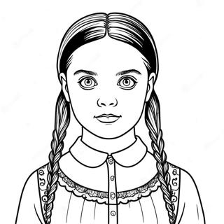 Kolorowanka Wednesday Addams W Strasznym Kostiumie 66151-54647