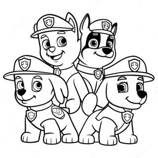 Postacie Paw Patrol W Czapkach Mikolaja Kolorowanka 672-539