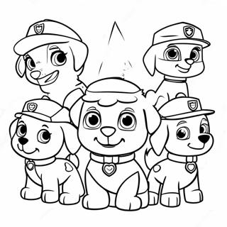 Postacie Paw Patrol W Czapkach Mikolaja Kolorowanka 672-540