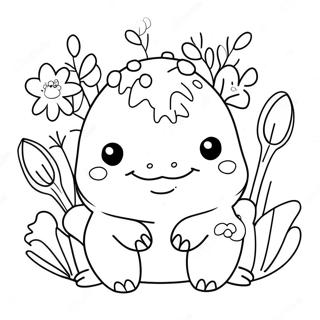 Kolorowanka Z Uroczym Axolotlem Squishmallow Z Kwiatami 6815-5543