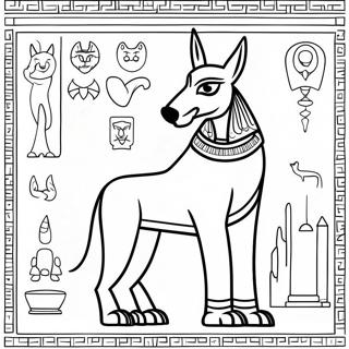 Anubis Z Hieroglifami Kolorowanka 69584-57345