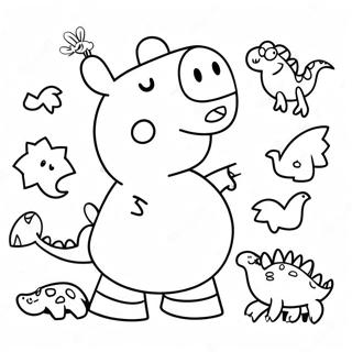 Kolorowanka Z Peppa Pig Z Kolorowymi Dinozaurami 71394-59003