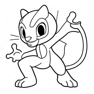 Mewtwo W Pozycji Walki Kolorowanka 772-620