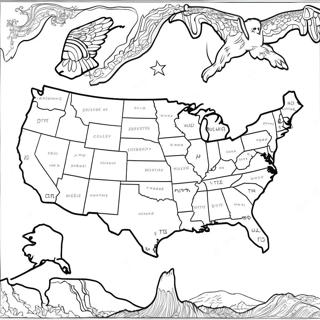 Kolorowanka Z Mapa Usa 8074-6555