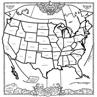 Szczegolowa Kolorowanka Z Mapa Usa 8075-6558