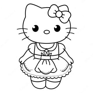 Kolorowanka Z Hello Kitty W Uroczym Ubraniu 8406-6891