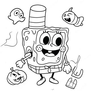 Kolorowanka Spongeboba Na Halloween 8625-7062